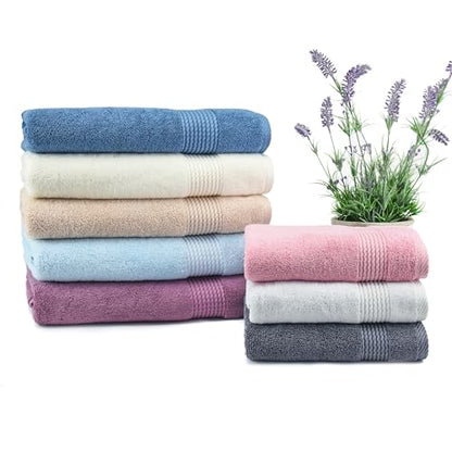 Lara Premium Towel Set 6 Piece - Soft & Highly Absorbent Bathroom Towel Set, 100% Luxury Turkish Cotton, Flannel Bath Towels, 1 Bath Towel, 1 Hand Towel, 4 Washcloths - White - color: White, size: 1 Bath Towel, 1 Hand Towel, 4 Wash Cloths