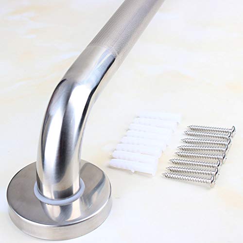 24-inch Knurled Bathroom Grab Bar, Great for Towel Bar, Shower Saftey Bar, Door Handle, Anti-Slip Design, Brushed Nickel finishes (24 Inch) - size: 24 Inch
