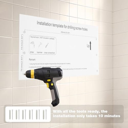 20" Foldable Shower Seat Wall Mounted, Folding Shower Bench for Shower Spaces, 450lbs Max Load for Inside Shower - size: 20INCH