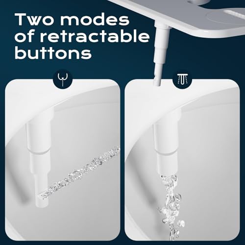 Bidet Toilet Seat Attachment with Rear and Feminine Wash, Bidet Attachment for Toilet with Self-Cleaning and Adjustable Bidet Sprayer & 21°Angle Control (Chrome) - color: Chrome