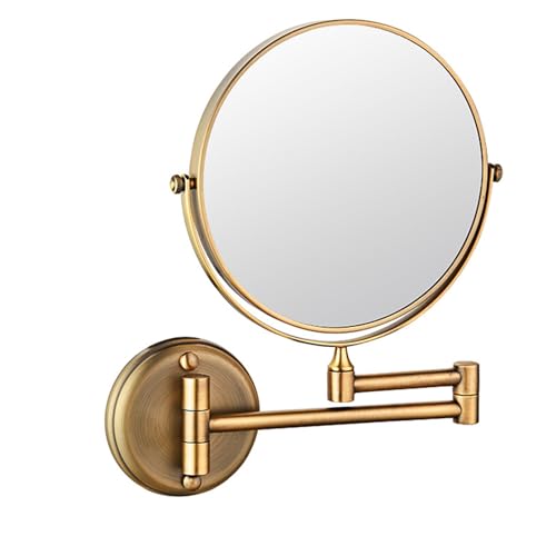 Vanity Mirror,Bathroom Mirror,8" Magnification Wall Mount Swing Arm Mirror. Two-Sided Regular & Magnification. Brushed Brass Finish.,3X,Antique Copper - color: Antiquecopper, size: 3X