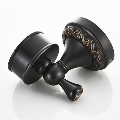 Oil Rubble Bronze Brass Bath Toilet Paper Holder with Shelf, Wall Mounted Black Bathroom Hardware Accessories, Pattern Carving Design - color: Soap Holder