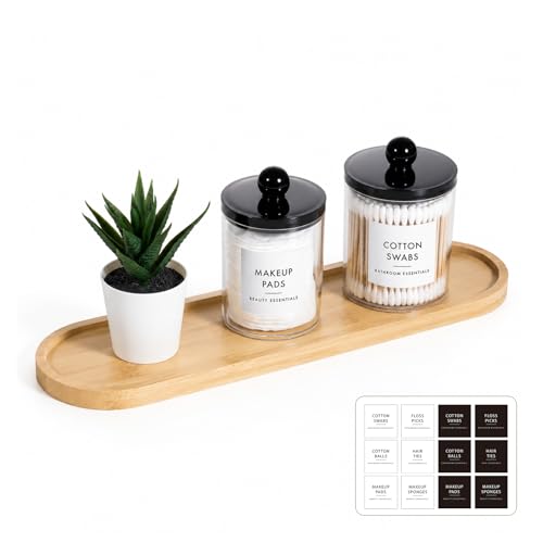 SheeChung Bathroom Counter Tray, Small Bamboo Vanity Tray - 14" x 3.9" | Decorative Kitchen Countertop Organizer for Soap Dispenser, Perfume, Jewelry, Catchall, Makeup, Candle, Coffee Table - color: Bamboo, size: 3.9" x 0.6" x 14"