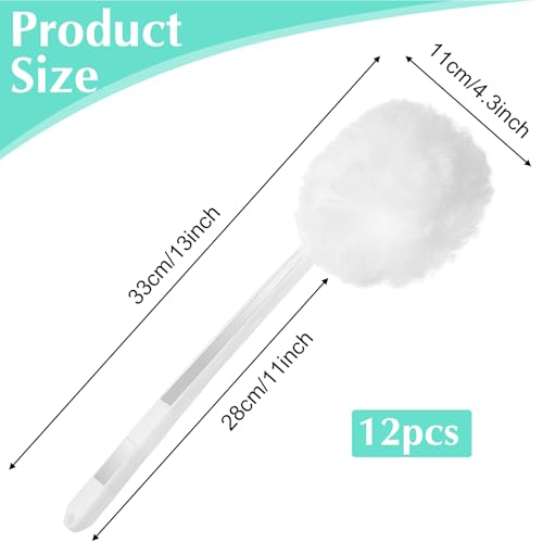 12 Pack Toilet Bowl Brush Soft Swab, 11 Inch Toilet Bowl Mops Cotton, White Reusable Long Plastic Handled Cleaners Scrubber Mop with Silk Cotton for Toilets, Sink, Bathtub, Without Cone Cup