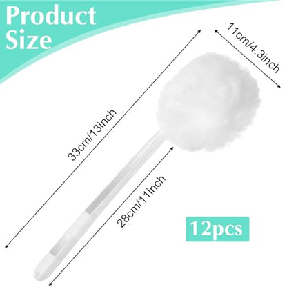12 Pack Toilet Bowl Brush Soft Swab, 11 Inch Toilet Bowl Mops Cotton, White Reusable Long Plastic Handled Cleaners Scrubber Mop with Silk Cotton for Toilets, Sink, Bathtub, Without Cone Cup