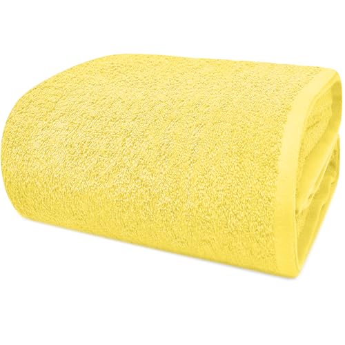 DAN RIVER Pack of 1 Oversized Bath Sheet, 40 x 80 Inches, Yellow | 100% Cotton Jumbo Bath Towel with Extra Large Coverage, Lightweight Feel, Super Soft & Quick Dry - color: Yellow, size: 40x80" Oversized Bath Sheet