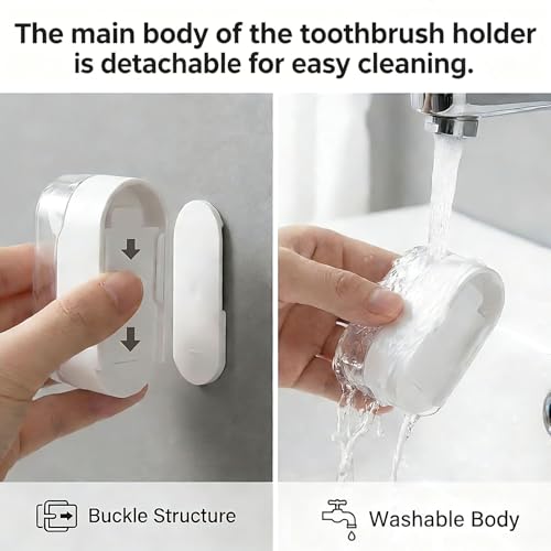 3 Pack Toothbrush Holder, Auto-Flip Cover & Dustproof (White) | Wall Mount Toothbrush Organizer, Detachable Design, Fits Manual & Sonic Brushes, Bathroom Storage for Family & Travel - color: White 3pcs