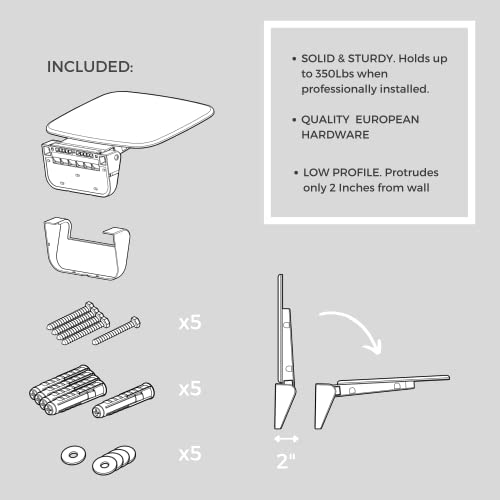 Folding Shower Seat Wall Mounted – Secure Fold Down Shower Bench, 350lbs Capacity, Space-Saving & Easy to Clean, Matte Black - color: Matte Black