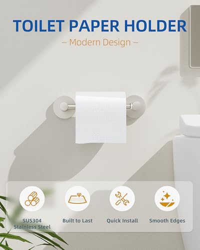 RUACQ Bathroom Toilet Paper Holder, Double Post Pivoting Wall Mounted Toilet Paper Holders, Stainless Steel and Zinc Alloy Bathroom Tissue Holder (Brushed Nickel, 2 Pack) - color: Brushed Nickel, size: Wall Mounted 2 Pack