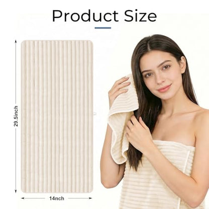 ZVH Hand Towels for Bathroom 6pcs 14X29.5inch,Quick Dry Microfiber,Super Soft,Hand Towels with Hanging Loops for Spa,Kitchen,Hotel (Beige, Set of 6) - color: Beige
