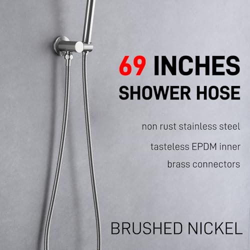 Shower Hose Flexible Stainless Steel Handheld Shower Head Attachment Hose, 69 Inch, Brushed Nickel - color: Brushed Nickel, size: 69-Inch