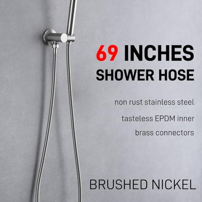 Shower Hose Flexible Stainless Steel Handheld Shower Head Attachment Hose, 69 Inch, Brushed Nickel - color: Brushed Nickel, size: 69-Inch