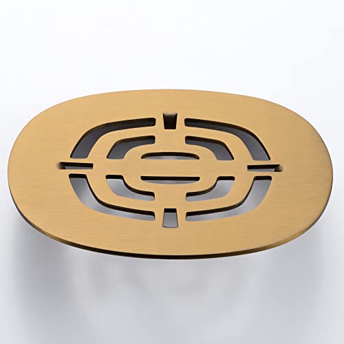 Bropury Easy-to-Install Snap-in Stainless Steel Shower Strainer Shower Drain Grid (Brushed Gold) - color: Brushed Gold