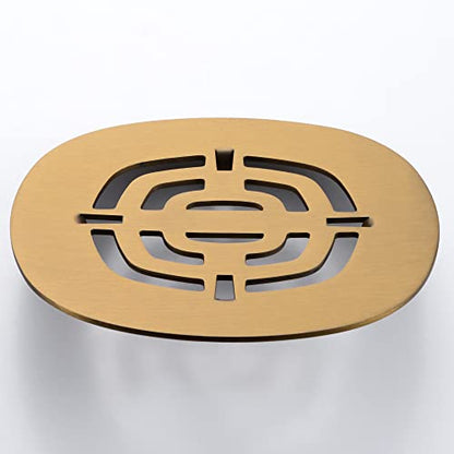 Bropury Easy-to-Install Snap-in Stainless Steel Shower Strainer Shower Drain Grid (Brushed Gold) - color: Brushed Gold