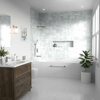 Lava Odoro Modern 3-Setting Square Shower and Tub Faucet Set with Shower Head and Handheld Sprayer Brushed Nickel, Rainfall Shower System with Tub Spout, Shower Valve Trim Kit, SF103-BN-T - color: Brushed Nickel, style: With Tub Spout