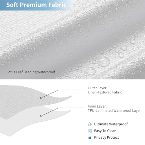 Waterproof Fabric Shower Curtain,No Liner Needed,36x72,White | 2-in-1 Design,Linen Textured,100% Waterproof TPU-Laminated Backing,Magnetic Weighted,Machine Washable,For Bathroom,Hotel - color: White, size: 36"W x 72"L (Pack of 1)