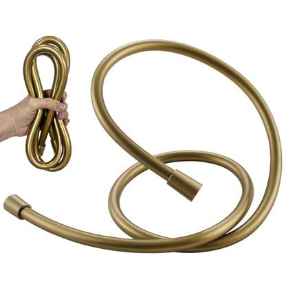 TRIPHIL Kink-free Silicone Shower Hose, 59" Extra Long Flexible RV Handheld Shower Head Hose Replacement with Brass Insert and Nut, Premium Anti-Explosion Brushed Gold - color: Brushed Gold, size: 59 Inch