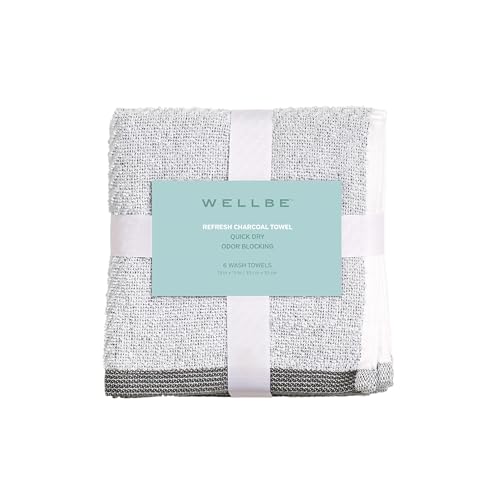 Wellbe 6-Piece Washcloth Set, Quick Dry, Absorbent, Soft, 13” x 13”, White - color: White, size: 6-Piece Washcloth Set