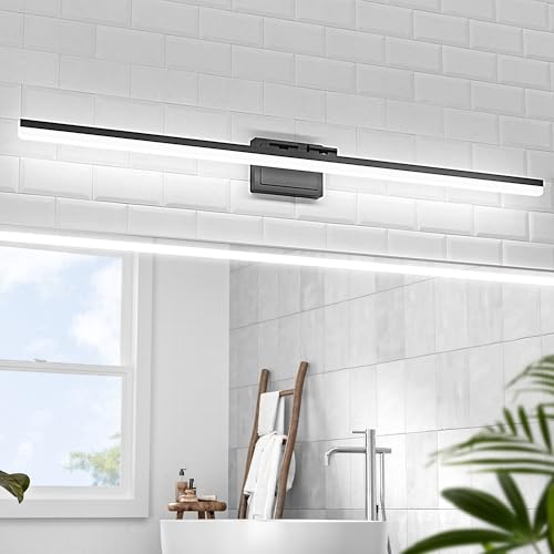 VOLISUN Modern Bathroom Vanity Light 48 inch, 40W Dimmable 5CCT Led Bathroom Light Fixture Over Mirror, Black Bar Vanity Light for Bathrooms Mirror Cabinets Bedroom - color: Black, size: 48 inch
