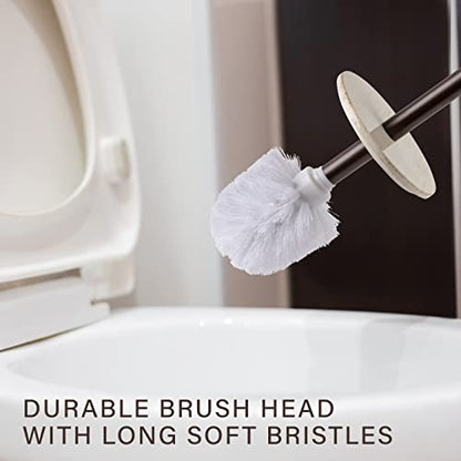Creative Scents Rustic Luxe Beige 6 Piece Bathroom Accessories Set | Includes Toilet Brush and Holder, Tissue Box Cover, Soap Dispenser, Toothbrush Holder, Tumbler Cup & Soap Dish - style: 6 Piece Set