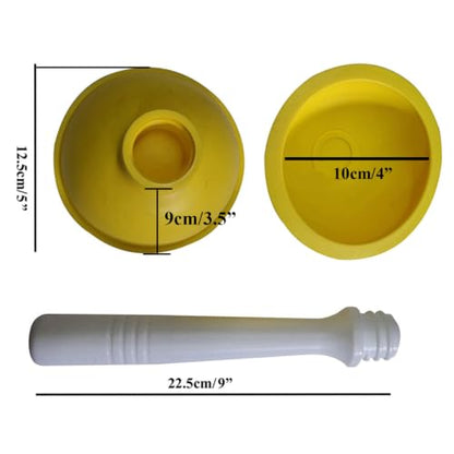 NewFerU Drain Plunger, Small 4-Inch Sink Clog Remover, Mini Hand Unclogger | Rubber Cup Plumber Helper, Force Tiny Compact Tool with 9 inch Short Handle for Kitchen Bathroom, Toilet, Shower, Bath Tub - color: Yellow