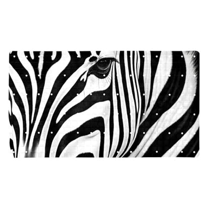 Non Slip Shower Mat Bathtub Mat 15.1x26.8 Inch, Quick Dry Bath Mat with Drain, Soft PVC Bath Mats for Bathroom Tub Shower Floor, Zebra - color: Multi 1