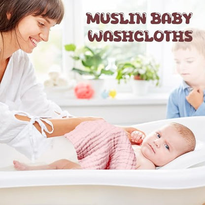 20 Pcs Baby Muslin Washcloth 12 x 12 Inch 100% Cotton Soft and Absorbent Muslin Washcloth Burp Cloth Wipe Newborn Face Towel for Baby Boy Girl Sensitive Skin(Pink, Bean Paste, Dark Pink) - color: Pink, Bean Paste, Dark Pink