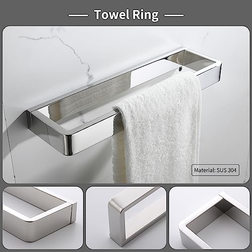 YACVCL 4-Piece Bathroom Hardware Accessories Set Polished Chrome Towel Bar Set Square Towel Holder Kit Stainless Steel Wall Mounted - color: Chrome