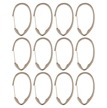 Shower Hooks - Shower Curtain Rings for Bathroom - Rust Proof Shower Curtain Hooks for Shower Curtain or Liner - Set of 12, Brushed Nickel - color: Brushed Nickel