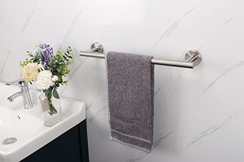 TocTen Bath Towel Bar - Thicken SUS304 Stainless Steel Bathroom Towel Holder, Towel Rod for Bathroom Heavy Duty Wall Mounted Towel Rack Hanger (16IN, Brushed Nickel) - color: Brushed Nickel, size: 16IN