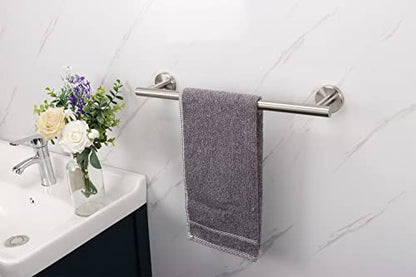 TocTen Bath Towel Bar - Thicken SUS304 Stainless Steel Bathroom Towel Holder, Towel Rod for Bathroom Heavy Duty Wall Mounted Towel Rack Hanger (16IN, Brushed Nickel) - color: Brushed Nickel, size: 16IN