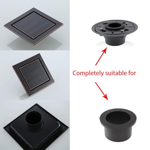 RANDOM Oil Rubbed Bronze Shower Drain Square with Removable Tile Insert Shower Drain Cover and Hair Strainer SUS 304 Stainless Steel 6 inch Shower Floor Drain - color: D-oil Rubbed Bronze-6″ Square