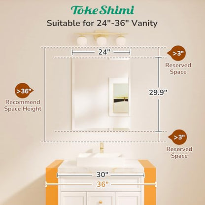 24x30 Frameless Bathroom Mirror for Over Sink, Tempered Beveled Wall Mirror with 1" Beveled Edge, Shatterproof Rectangle Mirrored for Vanity, Living Room, Entryway, Restroom - size: 30"L x 24"W, style: Beveled