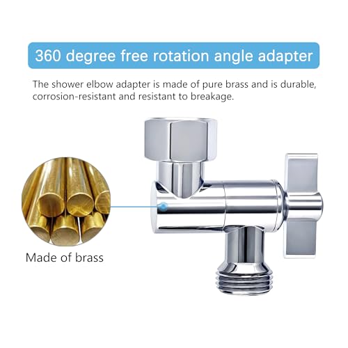 G-Sunny All Metal Shower Angle Adapter, Adjustable Shower Head Extension Adapter, Solid Brass Shower Head Elbow,Adjust Angle to Upgrade Shower Experience,Universal Connection (chrome) - color: Chrome