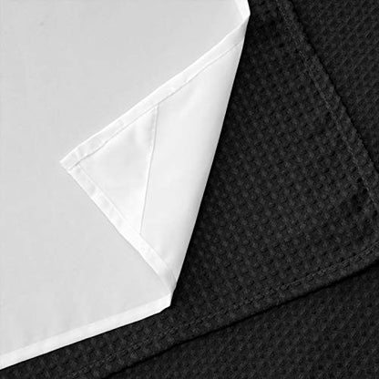 RiverDream Heavyweight Waffle No Hook Shower Curtain with Liner,Black,36x74 | Dotted Waffle,Snap-in Liner,Heavy Duty,Quick Dry,Mesh Top Window,With Bottom Magnets,Hotel-Grade,Washable,Small Stall Size - color: Black, size: 36"W x 74"L (Pack of 1)