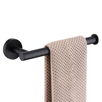 TASTOS Hand Towel Holder Towel Ring, Premium Stainless Steel Hand Towel Bar Heavy Duty Wall Mounted Modern Bath Accessories, 9 Inch Towel Rack for Bathroom Kitchen, Matte Black - color: Matte Black