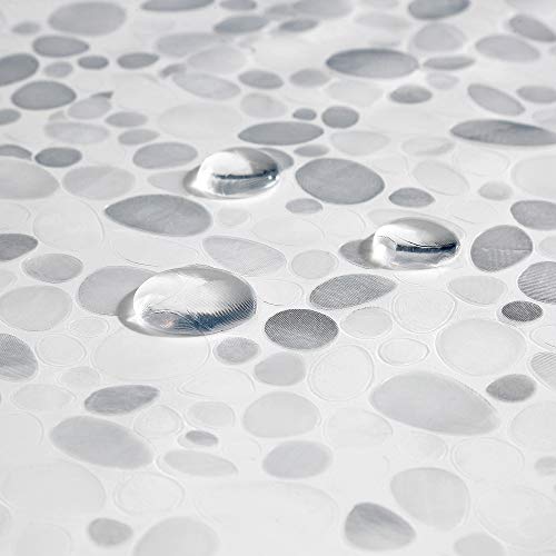 AooHome 72 Wx66 L inch Bathroom Curtain, 3D Stone Shorter Shower Liner with Bottom Magnets, Water Repellent, Semi Transparent - color: Cobblestone, size: 72"W x 66"L (Pack of 1)