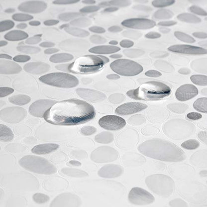 AooHome 72 Wx66 L inch Bathroom Curtain, 3D Stone Shorter Shower Liner with Bottom Magnets, Water Repellent, Semi Transparent - color: Cobblestone, size: 72"W x 66"L (Pack of 1)