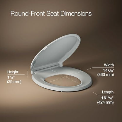 KOHLER 4639-RL-95 Cachet ReadyLatch Round Toilet Seat Soft Close, Ice Grey - color: Ice Gray, size: Round