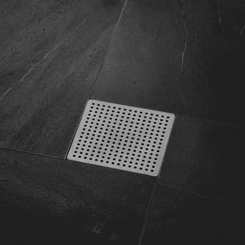 Square Drain Cover Grates,3.85" x 3.85" 304 Stainless Steel Drainage Grate Cover Replacement Floor Drain Strainer for Shower, Bathroom Floor, Balcony, and Outdoor Garden Drains - size: 3.85" x 3.85"