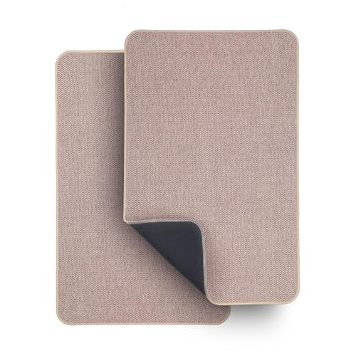 Bath Mat,Ultra Thin Bathroom Rugs,Rubber Bath Mats for Bathroom,No Slip Bath Rugs,Quick Dry,Machine Washable,Low Pile,Absorbent,Shower Outside,Sink,Home Decor Accessories.Beige,1'5"x2'3"(2 Pack) - color: Beige, size: 1'5" X 2'3" (2 Pack)
