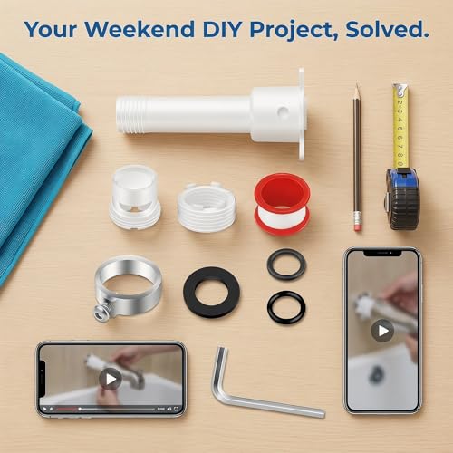 JoJoias Tub Spout Adapter Kit,Universal Fits 1/2'' Copper Pipe, 1/2'' IPS and 3/4'' IPS Includes 4 in 1 Tub Spout Diverter Repair Kit with Assembly Tool