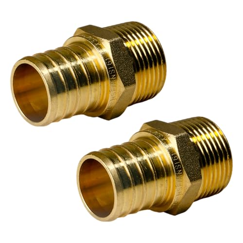2 Pack XFITTING 1 inch Pex x 3/4 inch Male NPT Adapter, Pex MNPT - size: 1" Pex x 3/4" Male