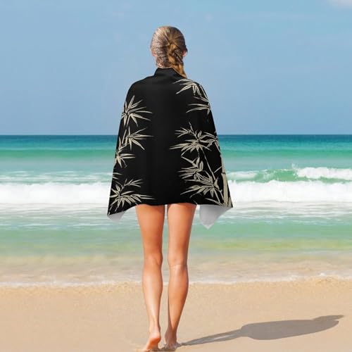 Asian Bamboo Beach Towel 51"x31" Quick Dry Lightweight Sand Free Towels Oversized Soft Thick Pool Towel Highly Absorbent Bath Towels for Adult Quick Dry Travel Camping Gym