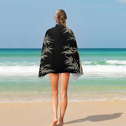 Asian Bamboo Beach Towel 51"x31" Quick Dry Lightweight Sand Free Towels Oversized Soft Thick Pool Towel Highly Absorbent Bath Towels for Adult Quick Dry Travel Camping Gym