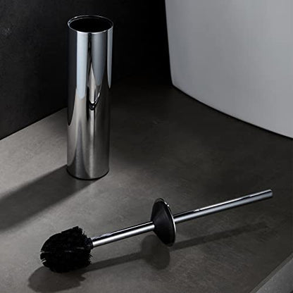Freestanding Luxury Toilet Brush 304 Stainless Steel Toilet Brush and Holder 19-Inches Tall Round Rust Resistant Anti-Odor and Easy to Clean with Polished Chrome Finished - color: 19-inch Round High Polished Chrome