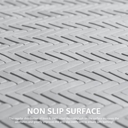 OTHWAY Bathtub Mat Non Slip, Extra Long Rubber Bath Mat for Tub, Machine Washable Shower Anti Slip Mat with 332 Strong Suction Cups (A Little Grey, 36" x 17") - color: A Little Grey, size: 36" x 17" (Rectangular)