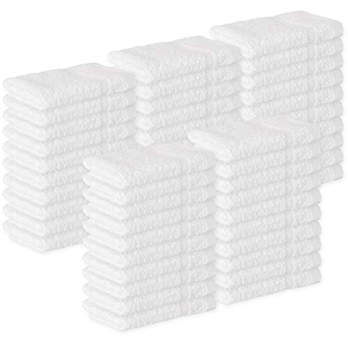 GREEN LIFESTYLE Washcloths 12" x 12" 50 Pack - 100% Cotton Wash Cloths, Bulk Washcloths, Face Towels Cotton, Soft Absorbent Bath Washcloths for Body, Face and Bathroom Use (White) - color: White, size: 50 Pack - 12x12