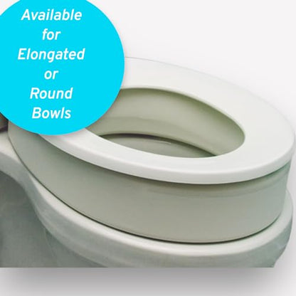 Essential Medical Supply Toilet Seat Riser for Elongated Bowl with 3.5" Rise - 19 x 14 x 3.5 Inch, Elevating and Raising Toilet Seat for Seniors, Adults and The Elderly with 300lb Weight Capacity