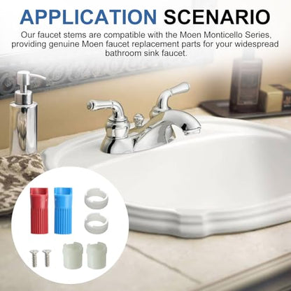Upgrade 97479 Stem Extension Kit for Moen Monticello Series Widespread Bathroom Sink Faucet replacement parts for Moen 1222 1224